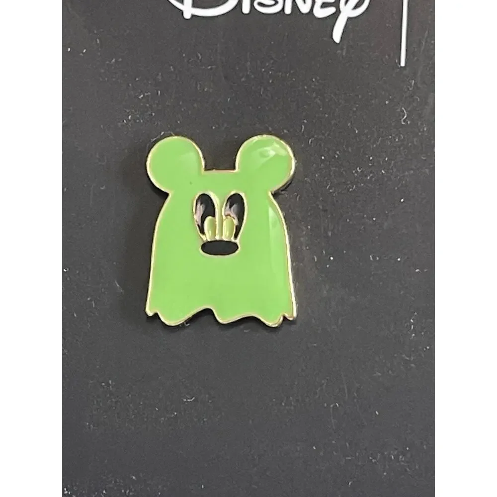 Disney BaubleBar Glow In The Dark Mickey Mouse Ghost Earring NEW Green Halloween